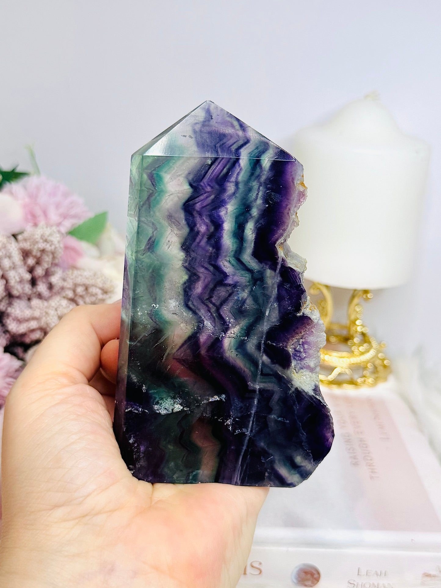 Rainbow Fluorite Polished Slab | Tower 12cm 320g