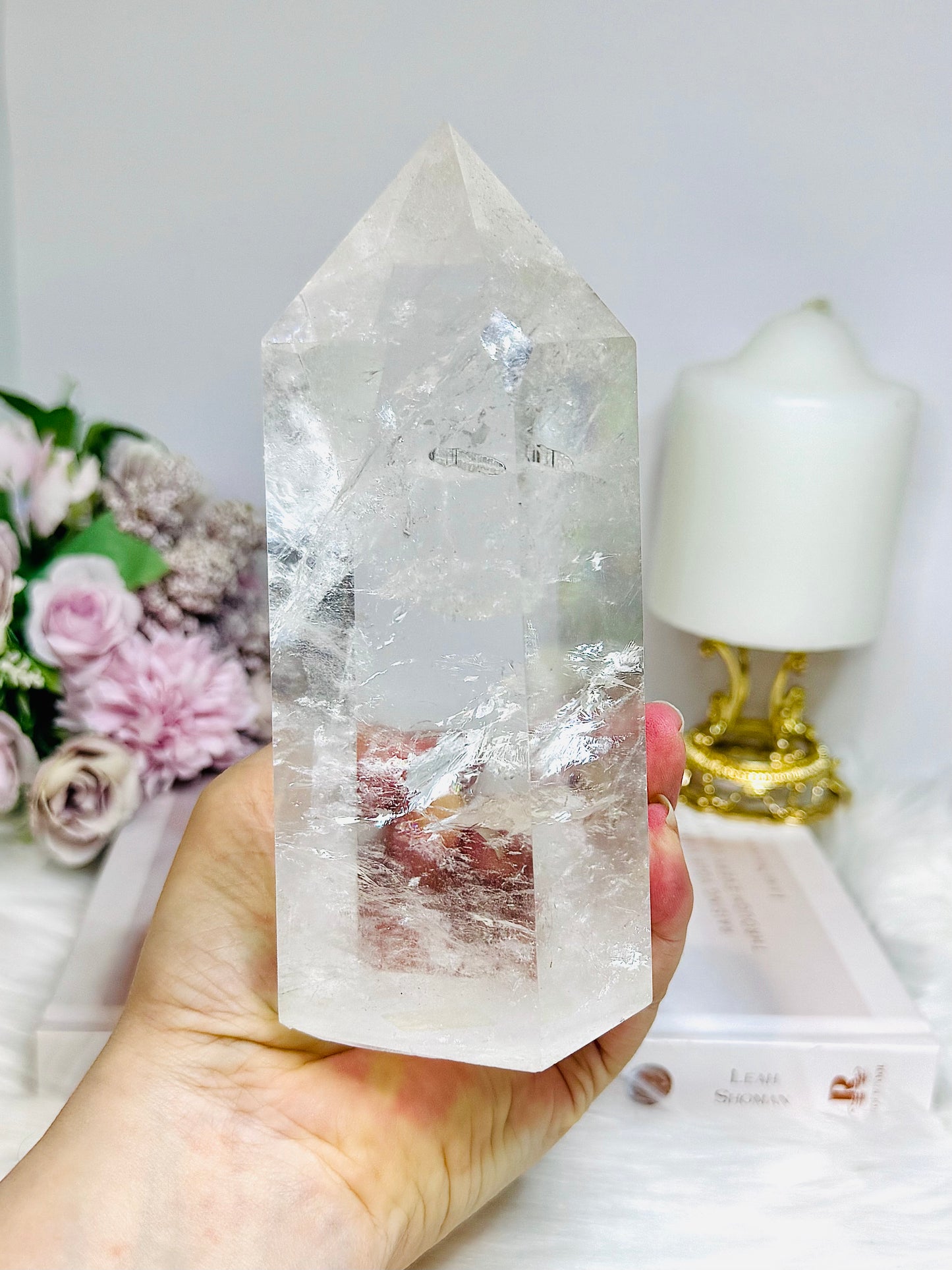 High Grade AAA Clear Quartz Large Chunky Tower From Brazil 15.5cm 956g