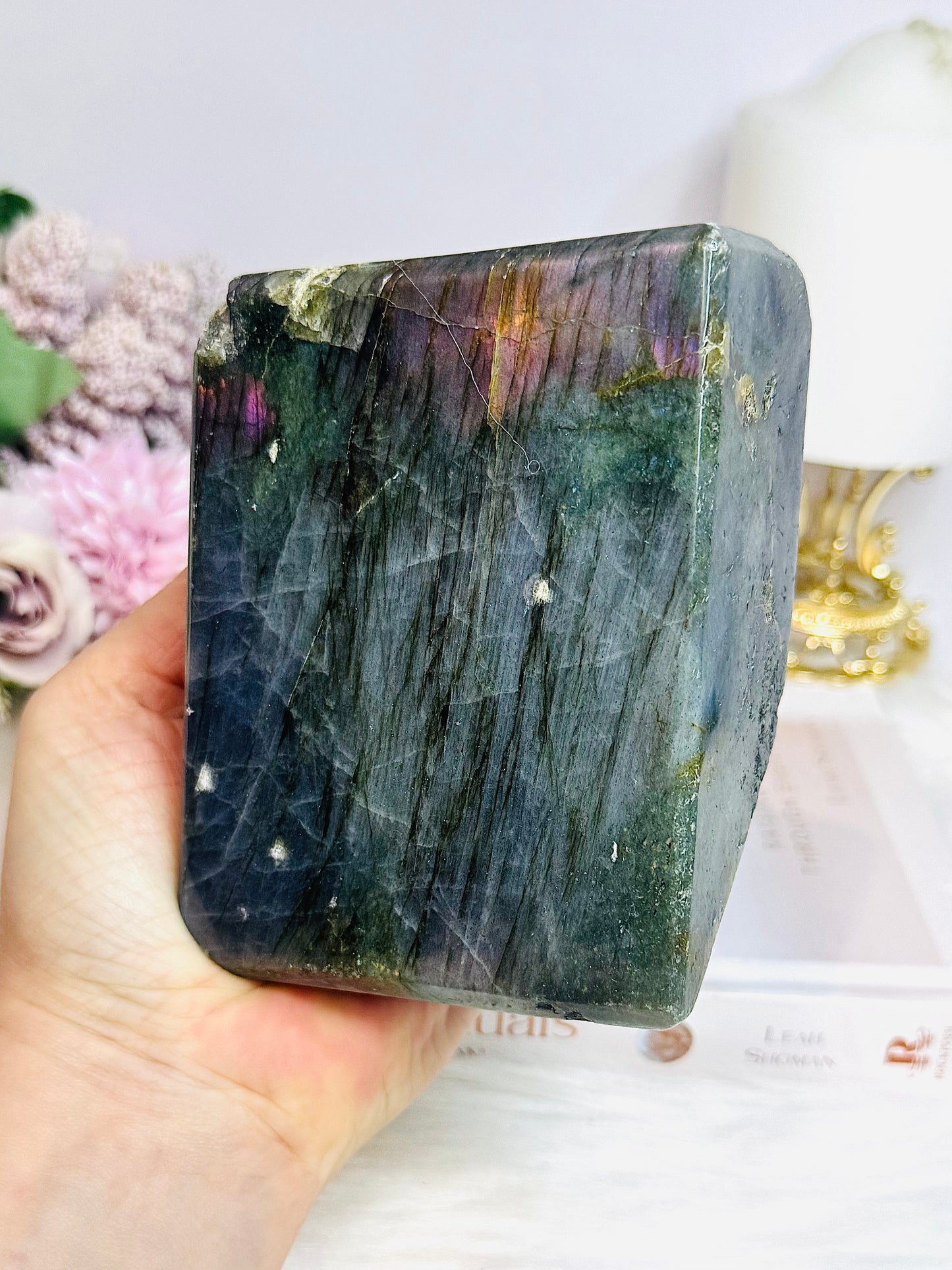 Large Labradorite Freeform with Pink & Purple Flash ~ Half price due to damage and a chipped edge 1.13KG