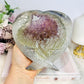 Large Amethyst X Agate Druzy Wings / Heart on Stand 14cm