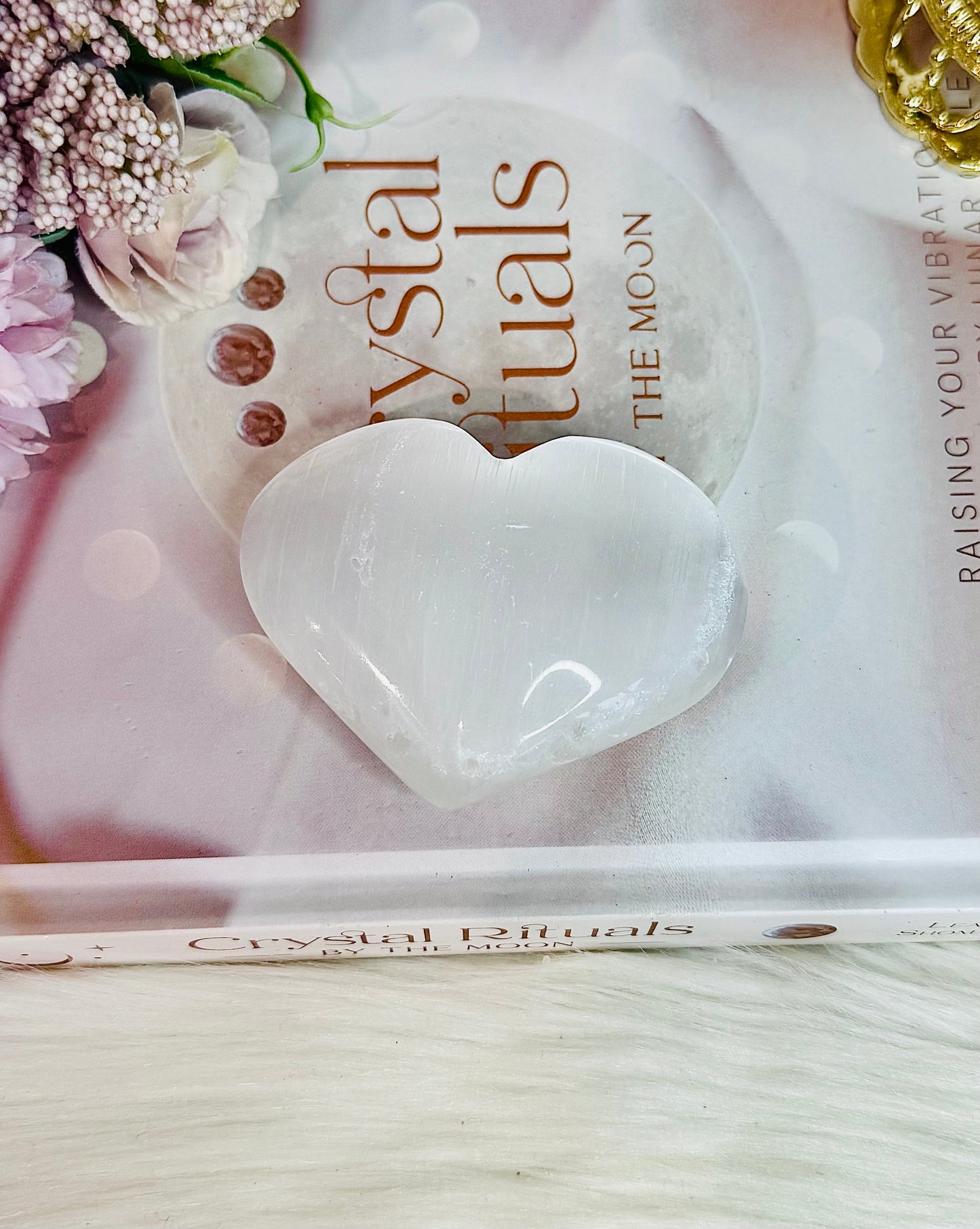 Beautiful Selenite Carved Chunky Heart