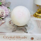 Large Mangano Calcite Sphere (UV Reactive) On Stand 420g