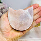 Druzy Pink Amethyst Cat Face On Stand 8cm