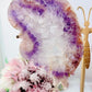 Classy & Fabulous Large Rare Amethyst X Flower Agate Carved Butterfly Wings On Gold Stand 24cm From Brazil