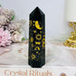 Black Obsidian Gold Sun & Moon Tower 10cm