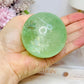 Green Fluorite Sphere with Rainbows On Stand 444g
