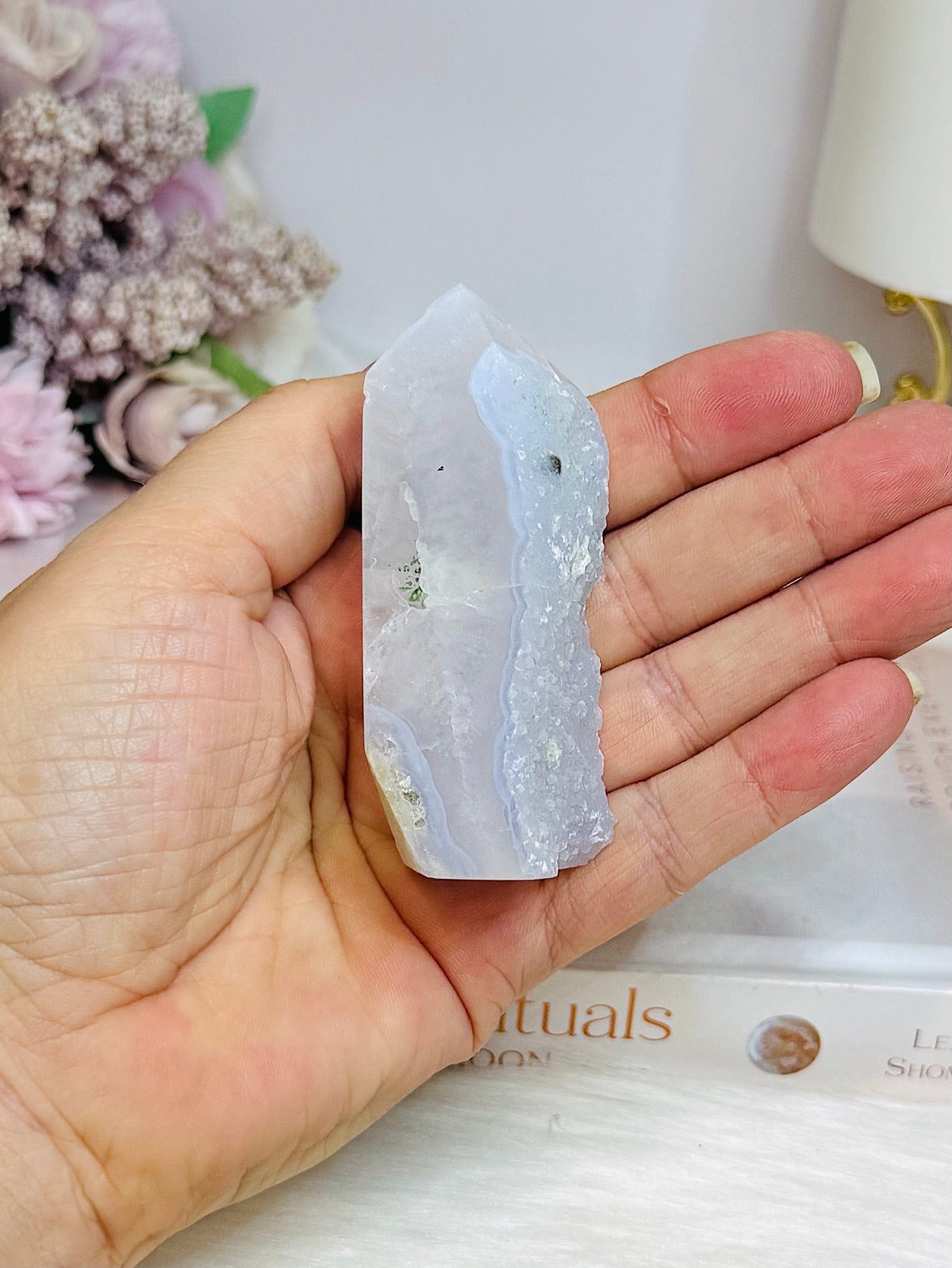 Druzy Blue Lace Agate Tower 7.5cm