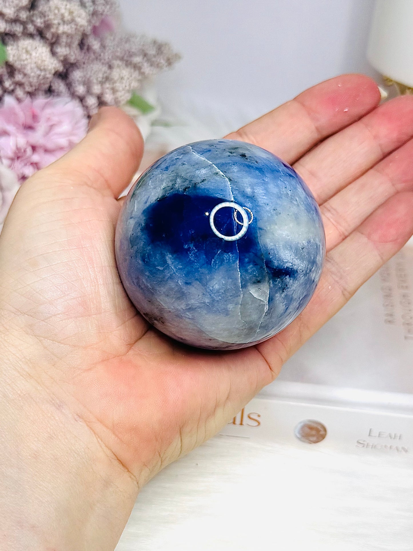 Blue Sodalite Sphere on Stand 287g