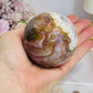Large Mexican Crazy Lace Agate Druzy Sphere on Stand 376g