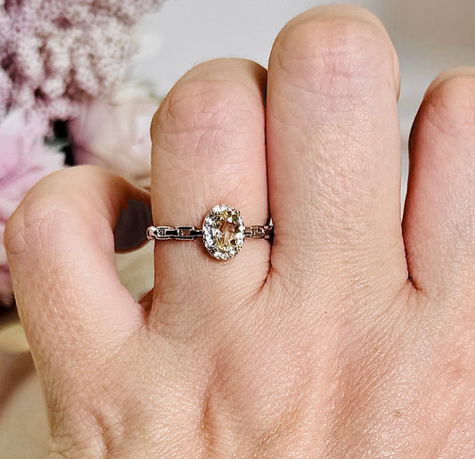 Beautiful Citrine Adjustable Silver Ring In Gift Bag