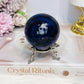 High Grade Blue Agate Sphere on Stand 250g