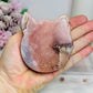 Pink Amethyst Druzy Cat Carving On Stand 9cm 254g
