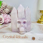 Kunzite Skull with Feather Points 9cm