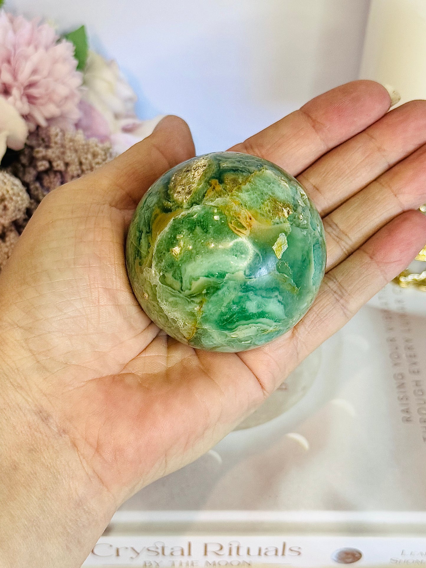 Beautiful Natural Variscite Sphere On Stand 6.5cm