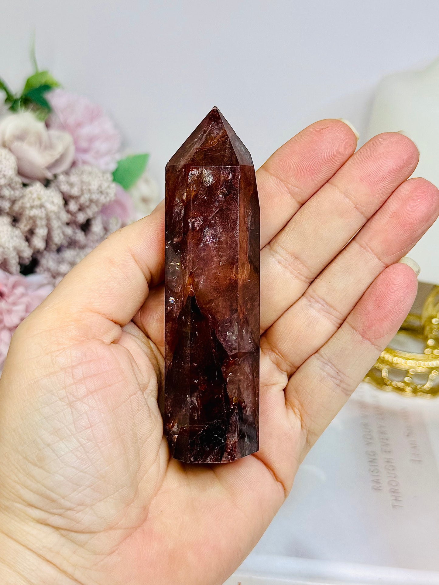 High Grade Fire Quartz Tower 10cm