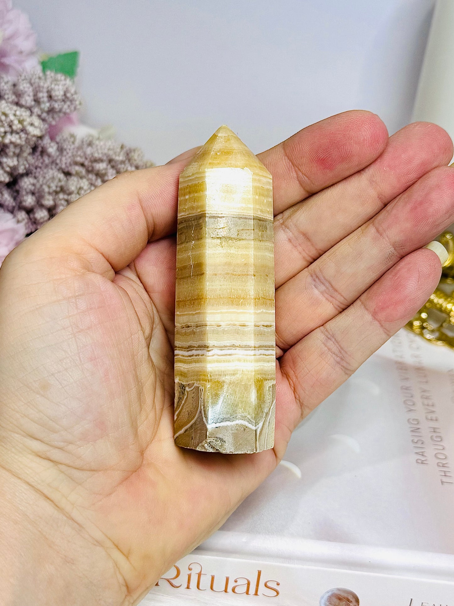 Striped Calcite Tower 8.5cm