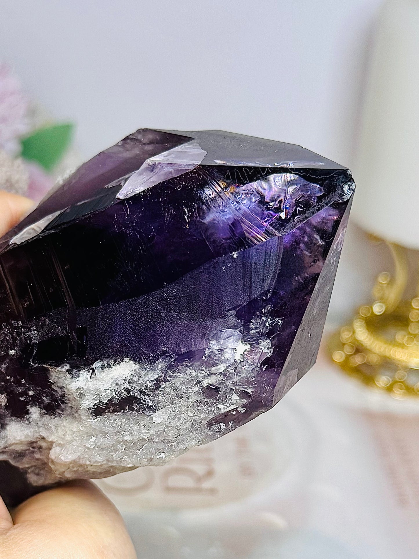 Large Natural Amethyst Dog Tooth Full of Rainbows In Top 18.5cm 652g