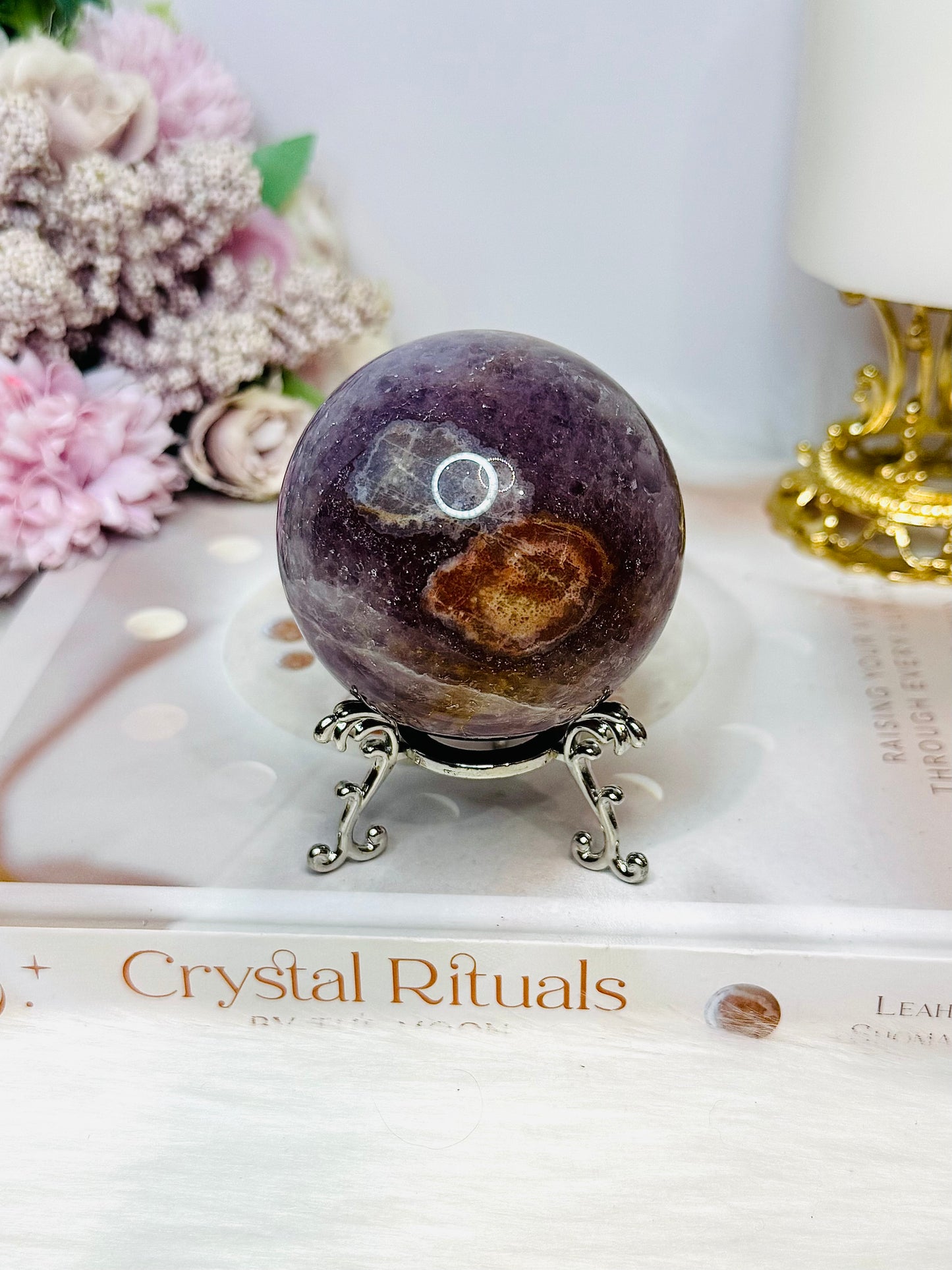 Crazy Lace Amethyst Sphere on Stand 316g