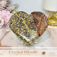Large Leopardskin Jasper Heart on Stand 11cm