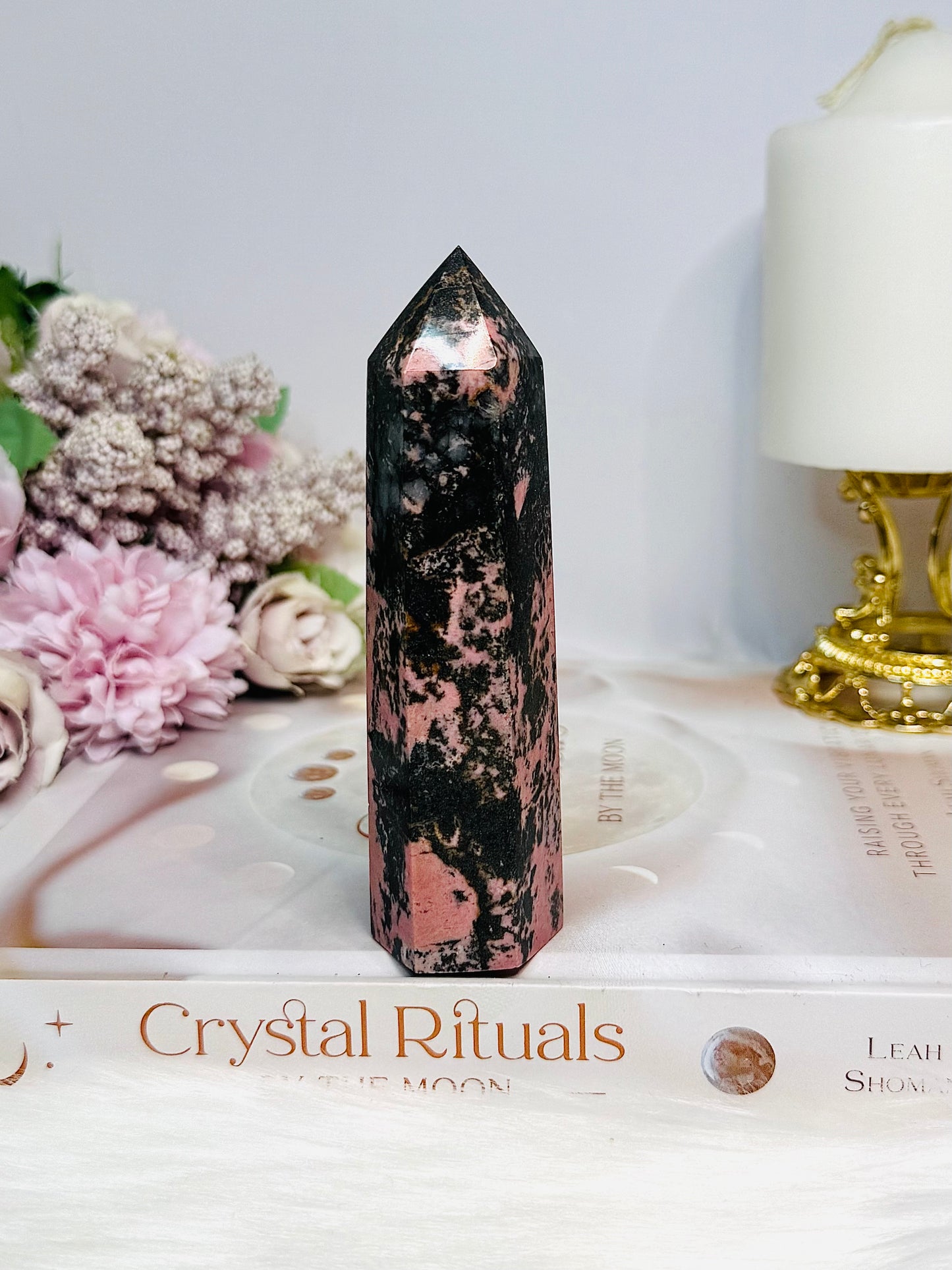 Chunky Large Pink Rhodonite Tower 11.5cm