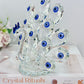 For Protection ~ Exquisite Large 15cm Glass Evil Eye Peacock Figurine combining elegance and mystique