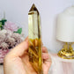 Citrine Tower 19cm Inc Stand (Cut in back of tower)