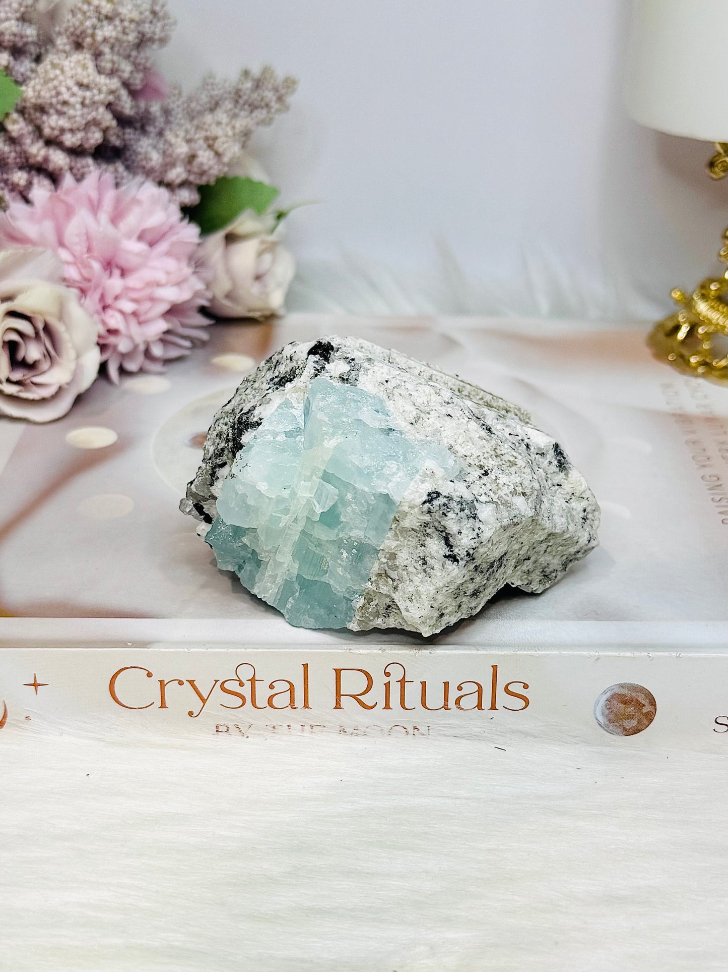 Natural Aquamarine On Matrix Specimen 224g