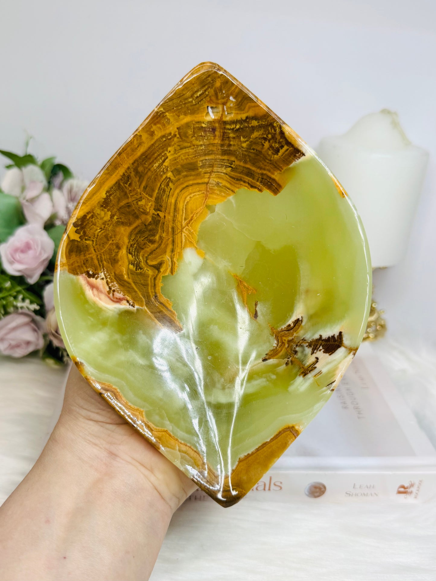 Large Green Onyx Bowl 18cm 487g