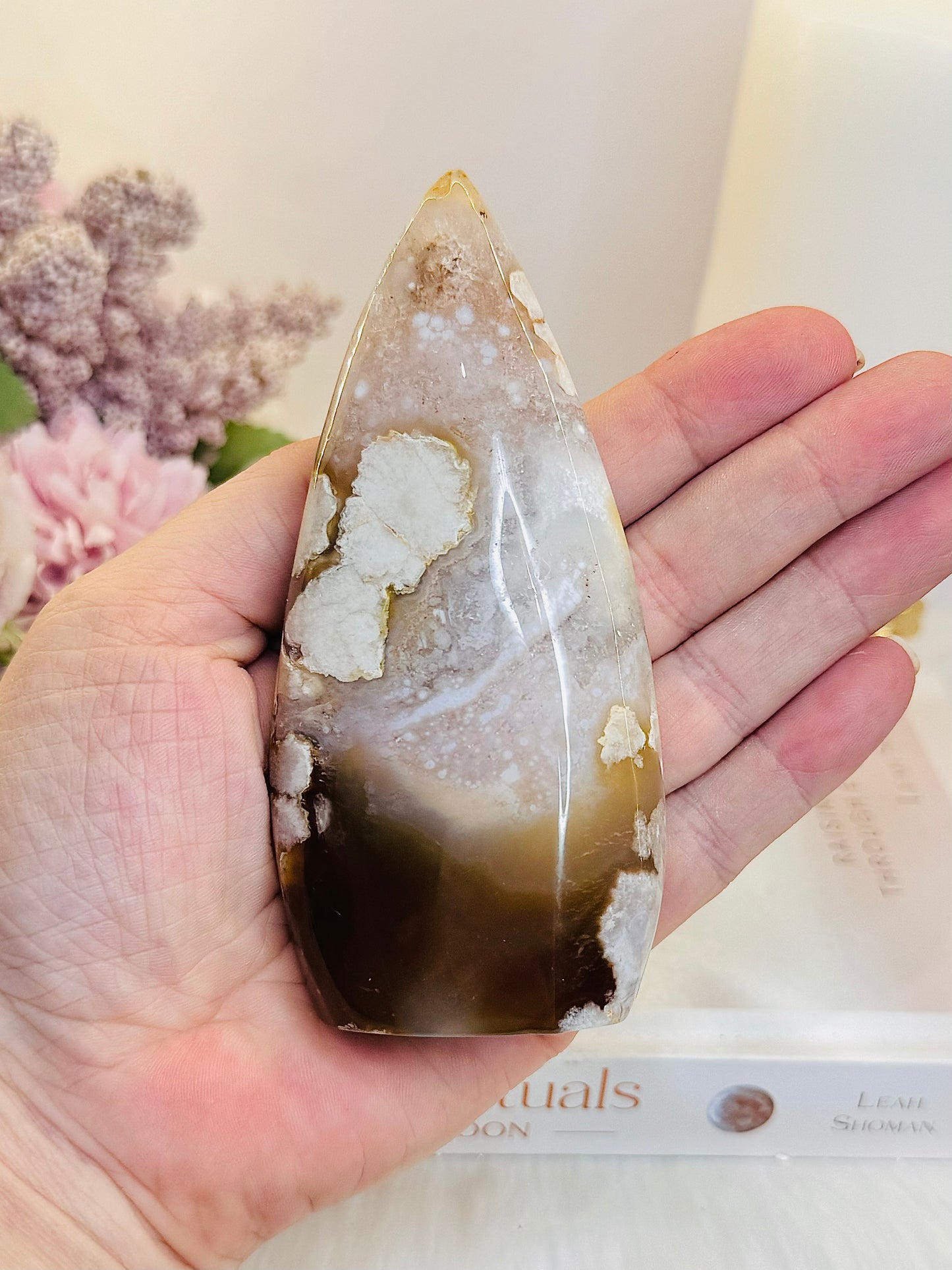 Perfect 11.5cm Druzy Flower Agate Freeform | Flame