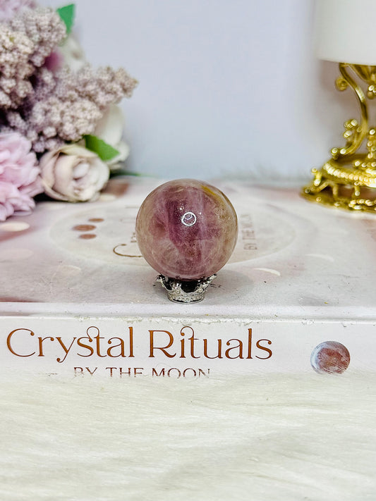 Small Lavender Rose Sphere on Stand