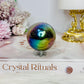 Aura Titanium Amethyst Sphere on Stand 144g