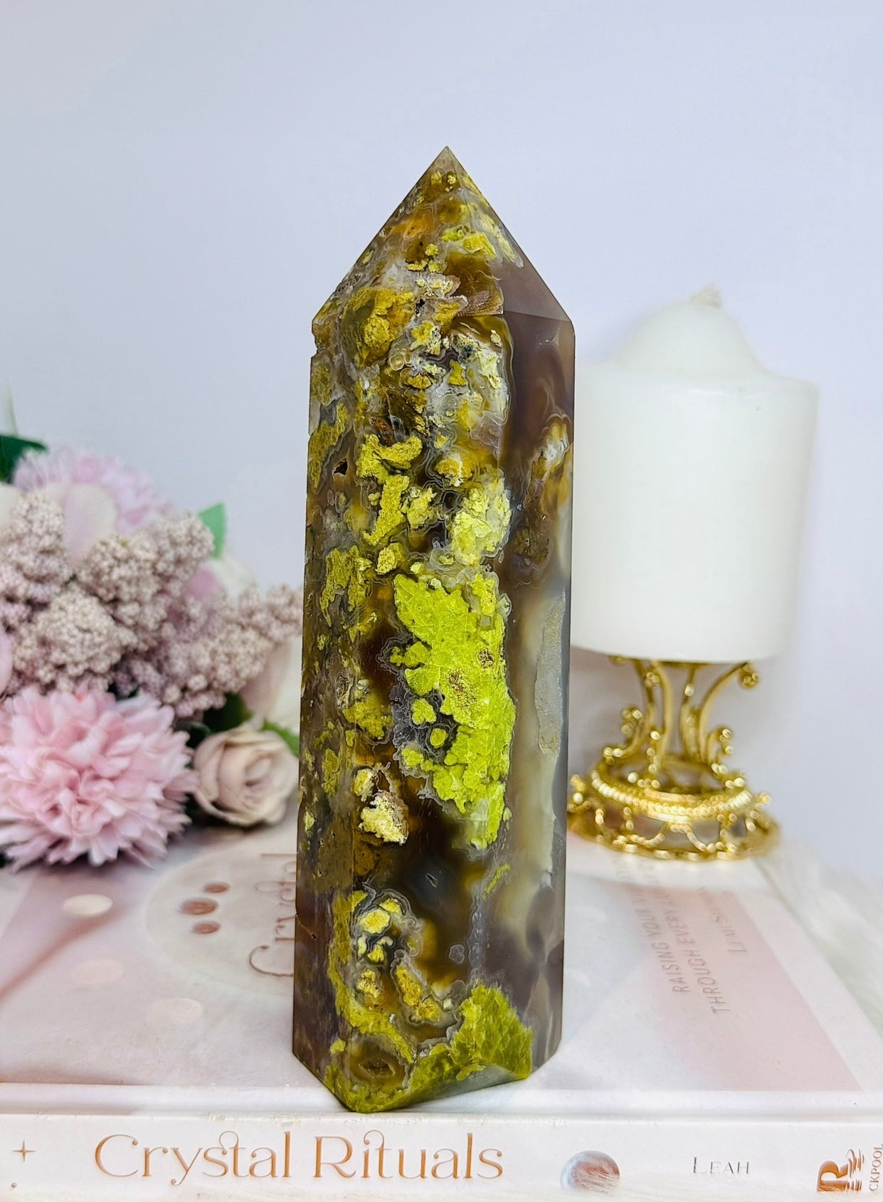 Large Green Opal Druzy Chunky Tower 18cm 668g