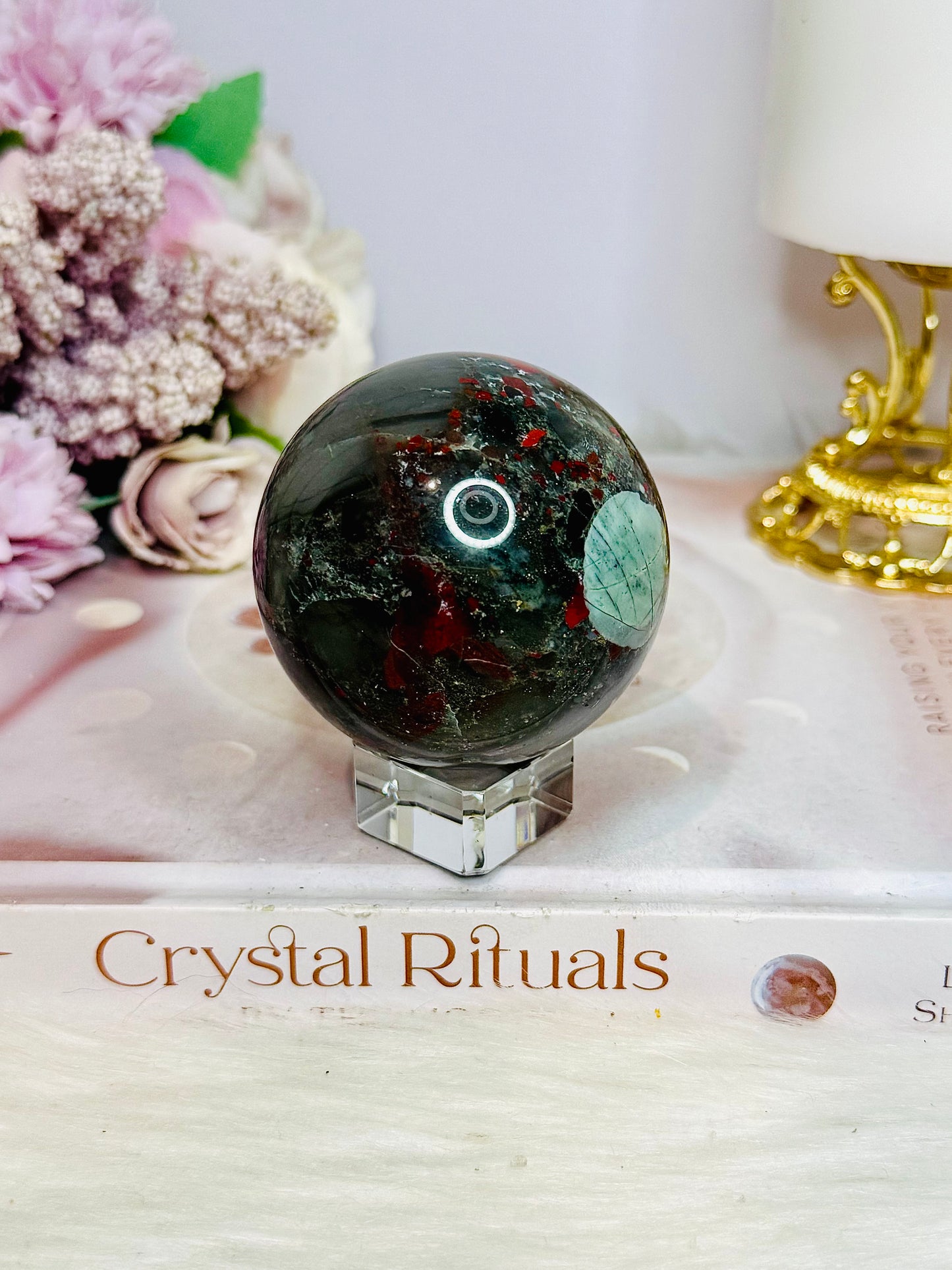 Bloodstone Sphere on Stand 255g