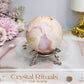 Flower Carnelian Large Sphere on Stand 327g