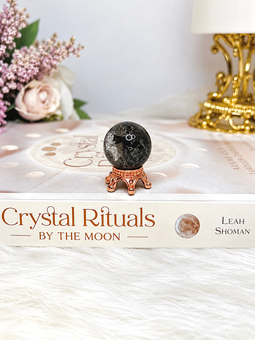 Small Rare Herkimer Diamond Sphere on Stand