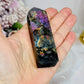 High Grade Labradorite Tower with Purple Flash 9cm (natural line in stone)