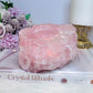 Large Chunky Rose Quartz Candle Holder 892g
