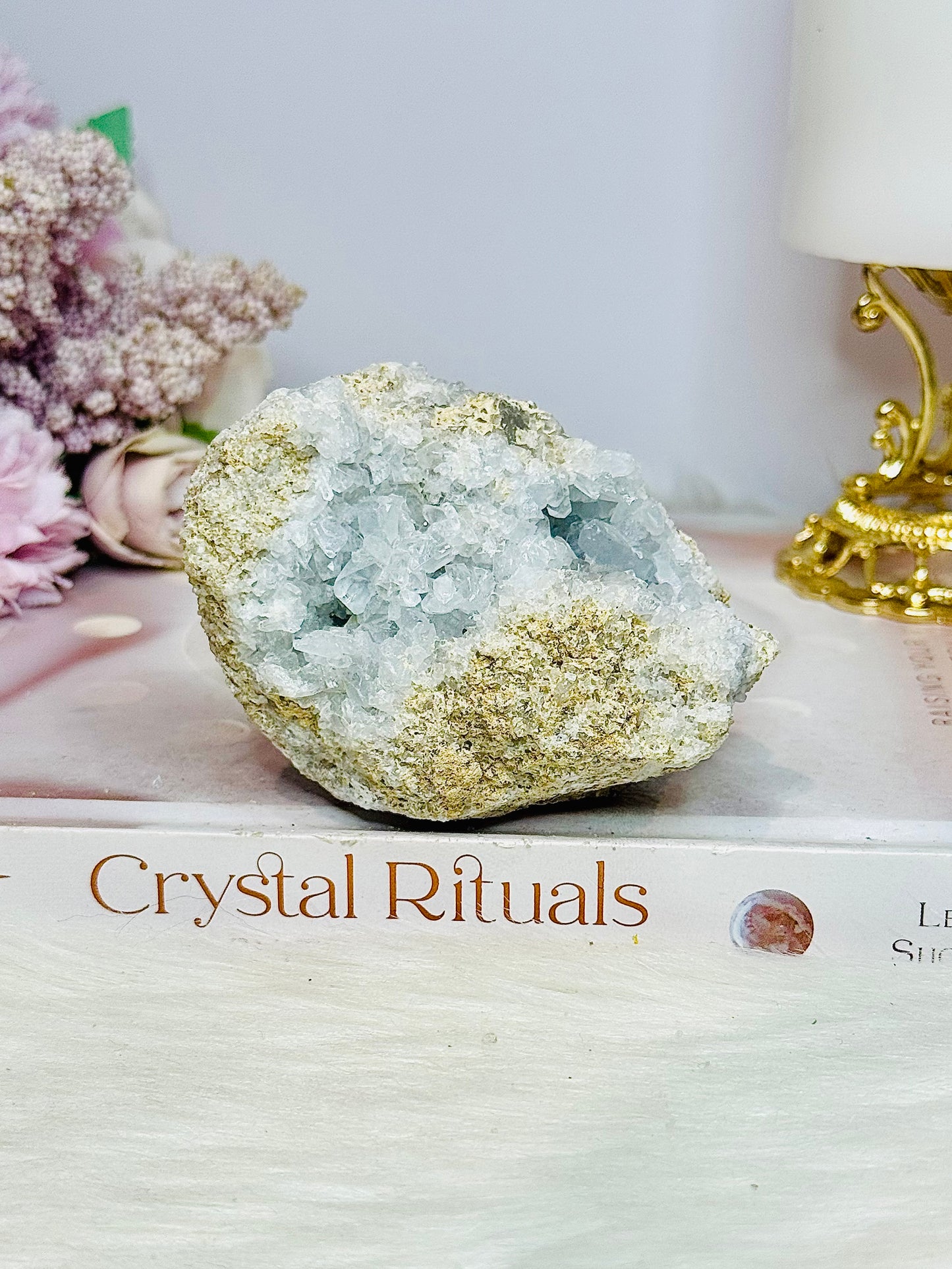 Natural Blue Celestite Specimen Cluster 410g