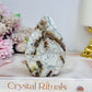 Mexican Lace Agate Flame with Druzy On Tip 8.5cm