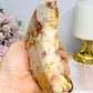 Large Chunky Pink Amethyst Carved Druzy Moon On Stand 12.5cm 471g