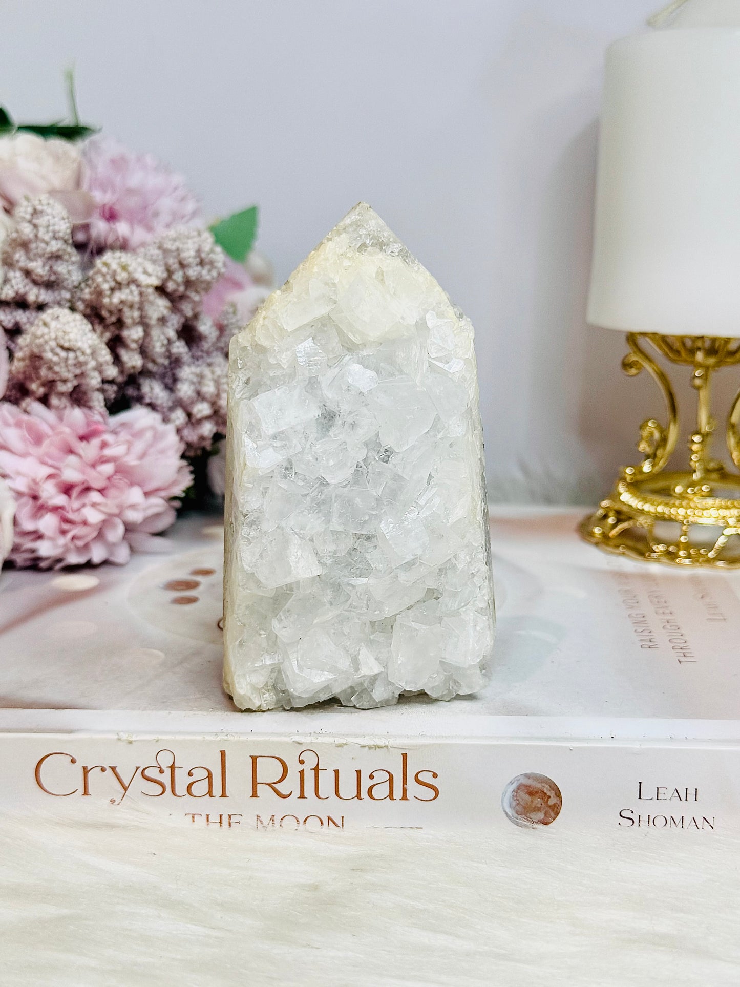 White Apophyllite Cluster Tower 10cm 263g