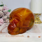 Huge Carnelian Carved Skull 14cm 2.14KG ~ Reduced as surface crack