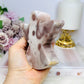 Chunky Pink Amethyst Druzy Carved Angel 10cm 341g
