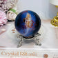 High Grade Blue Agate Sphere on Stand 250g