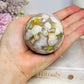 Flower Agate X Amethyst Sphere on Stand 280g