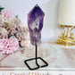 Beautiful Natural Amethyst Point | Tower On Black Stand 12cm