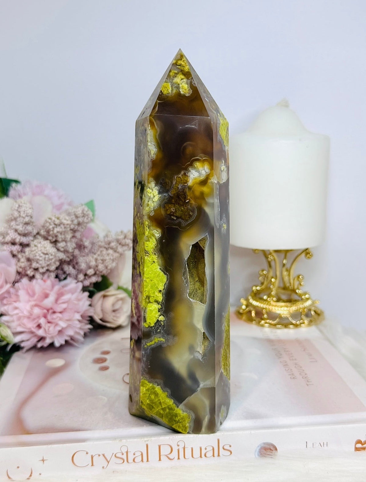 Large Green Opal Druzy Chunky Tower 18cm 668g