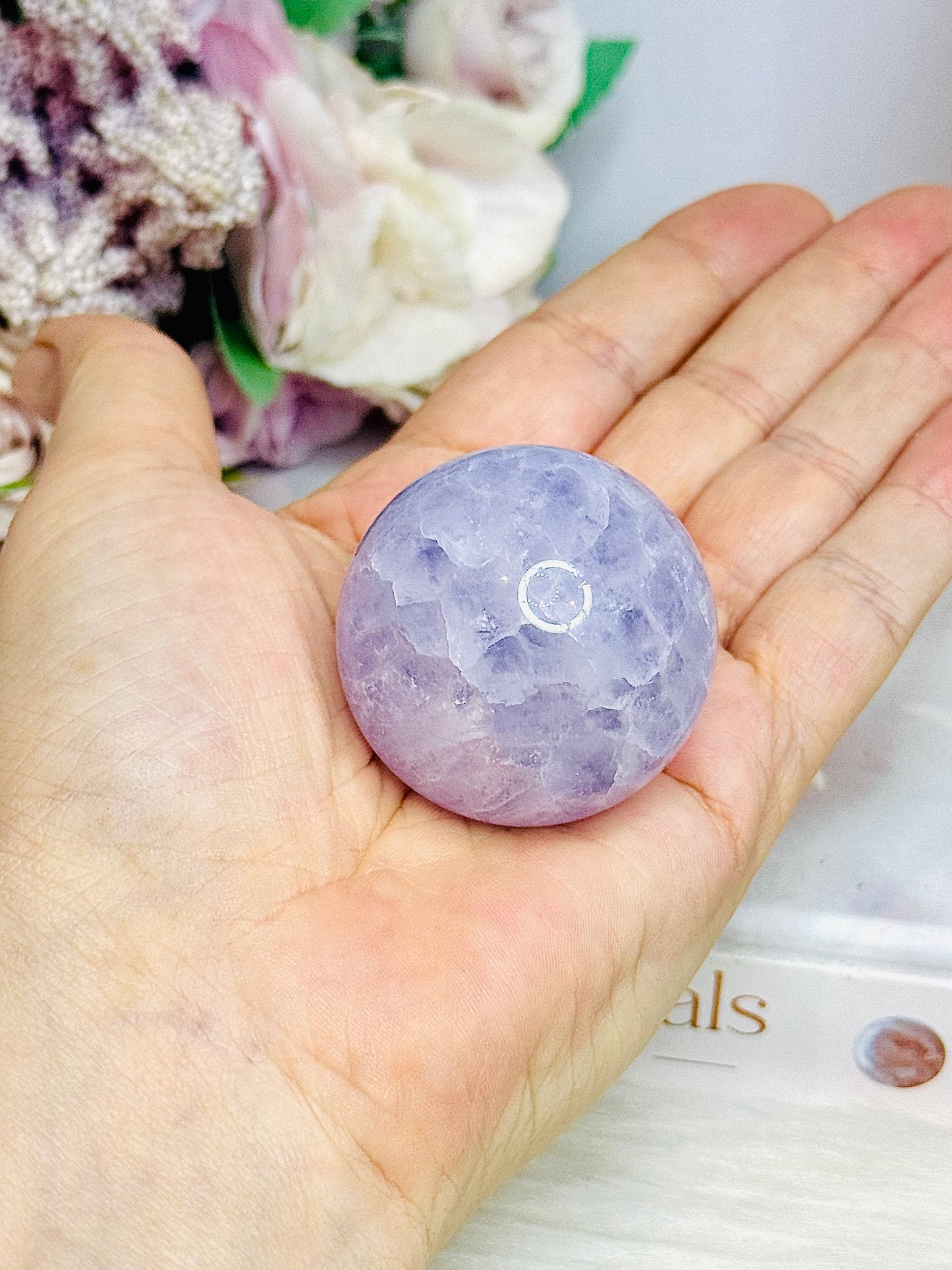 Blue Lace Agate Sphere on Stand 96g