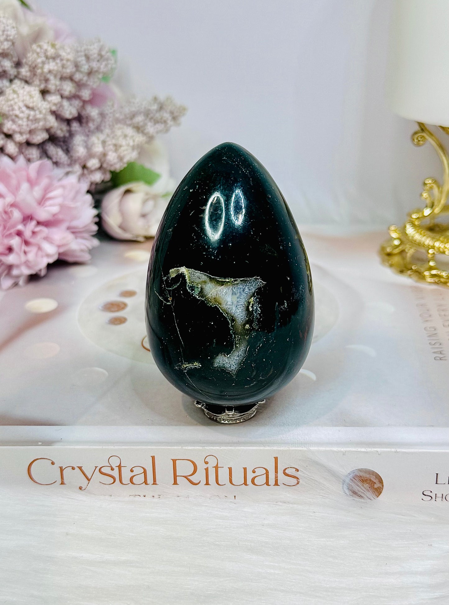 Large Bloodstone Egg on Stand 7.5cm