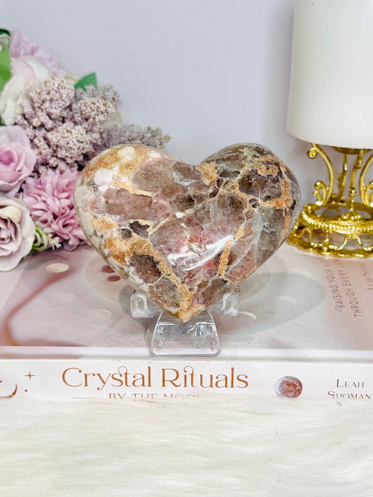 Pink Amethyst Chunky Heart on Stand 335g
